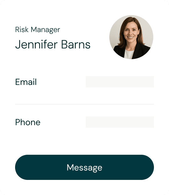 Risk manager contact card